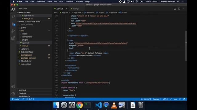 Vue.js Tutorial: Add Analytics to Your App with Google Analytics | LevelUp WebDev смотреть онлайн