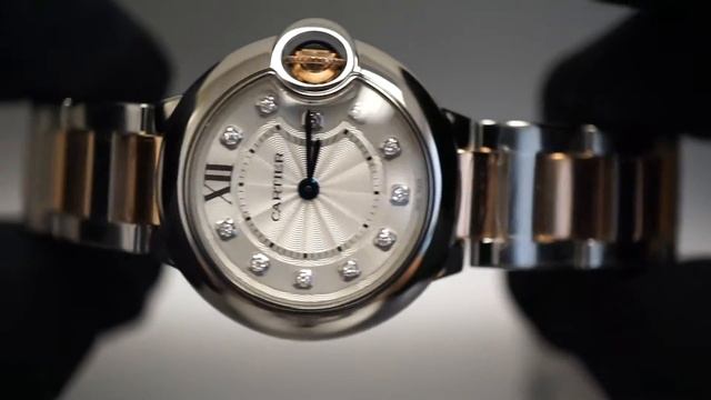 Cartier Ballon Bleu 18k Rose Gold Stainless Steel Quartz Ladies 28mm WE902030 смотреть онлайн