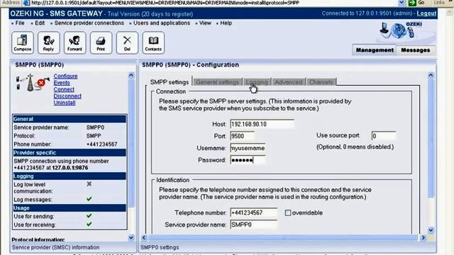 Configuring SMPP connection in SMS Gateway смотреть онлайн