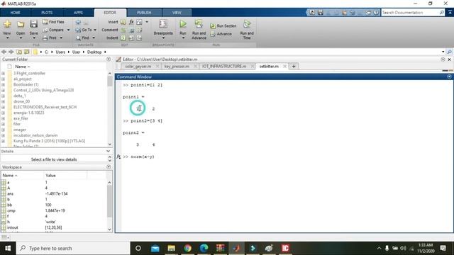 how to find the distance between two points in matlab | two point distance formula in matlab смотреть онлайн