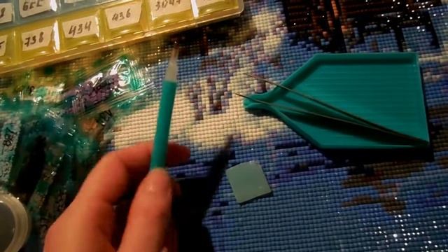 Готовая картина стразами "Зима в деревне" смотреть онлайн