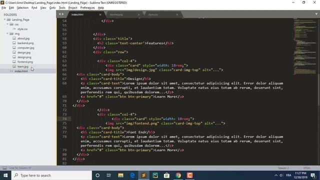 Create a Landing Page using HTML CSS Bootstrap 4 смотреть онлайн