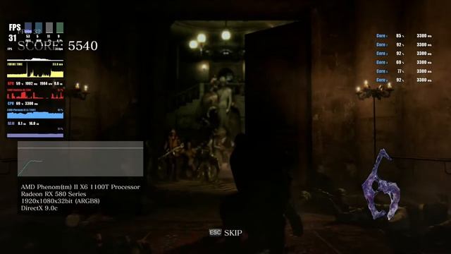 Resident Evil 6 Benchmark on RX 580/AMD Phenom II X6 1100T смотреть онлайн