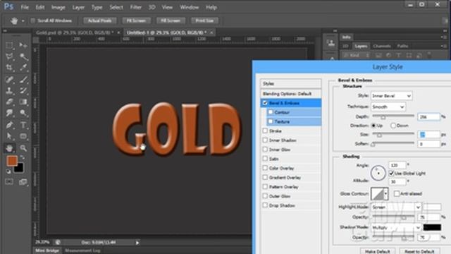 How You Can Make a Metallic Gold Text Effect in Adobe Photoshop смотреть онлайн