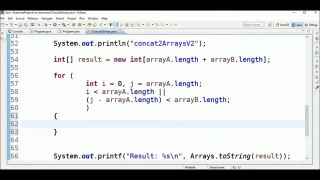 concat arrays in java смотреть онлайн
