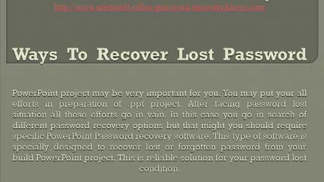 Powerpoint Password Recovery смотреть онлайн