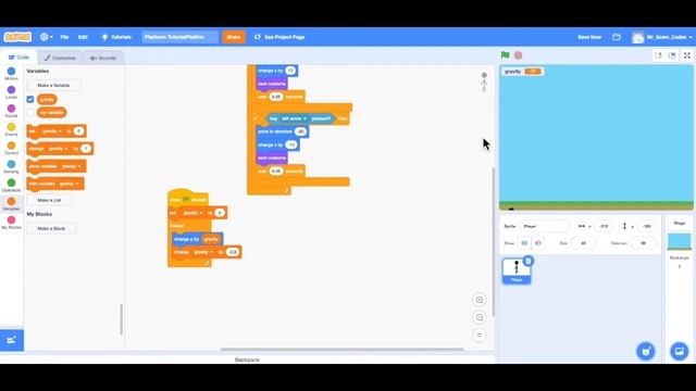 How to Make a Platform Game on Scratch - #5 Jumping and Gravity смотреть онлайн