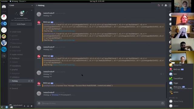 2019-08-25 dan's office hour/rchain colab rholang-js, rhobot, electrum rchain-status dapp смотреть онлайн