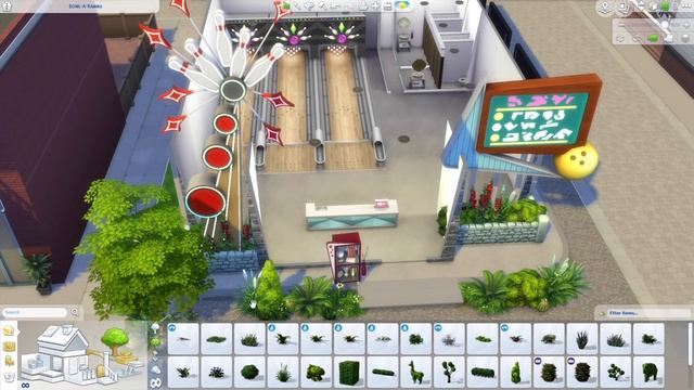 The Sims 4 // BOWLING ALLEY BOWL-A-RAMMA | SPEED BUILD (No CC)