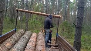 Загрузка больших бревен вручную