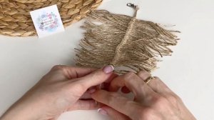 БРЕЛОК ЛИСТ-ПЕРО из джута или пряжи! Стильный декор для Сумки-корзины из джут или трикотажной пряжи