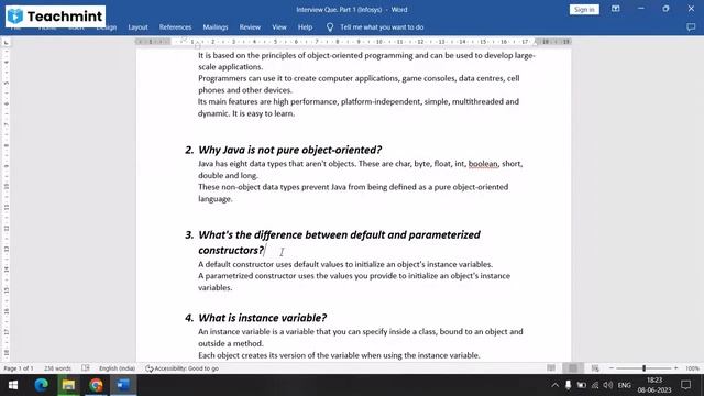 1. Most Asked Questions in Java Interview (Infosys) - Part 1 смотреть онлайн