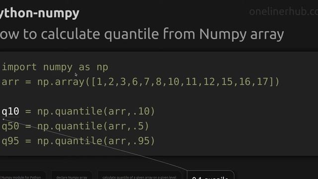 How to calculate quantile from Numpy array смотреть онлайн