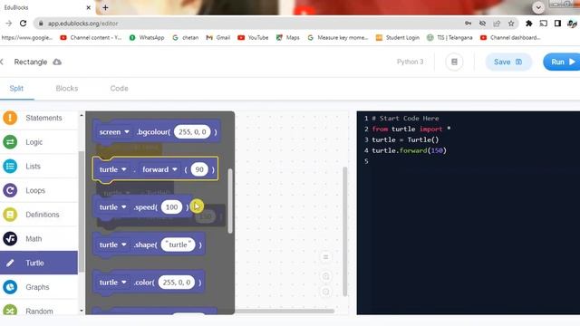 HOW TO DRAW RECTANGLE WITH PYTHON IN EDU BLOCKS смотреть онлайн
