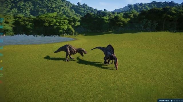 T-Rex VS Spinosaurus - Jurassic World Evolution смотреть онлайн