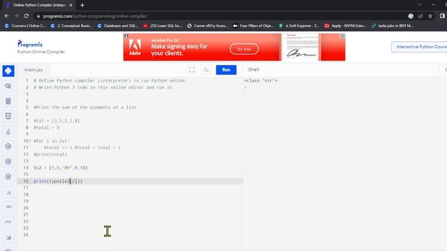 Find the sum of elements in a List || Two cases || Frequently Asked Python Coding question || UE смотреть онлайн