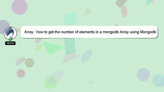 Array : how to get the number of elements in a mongodb Array using Mongodb C driver? смотреть онлайн
