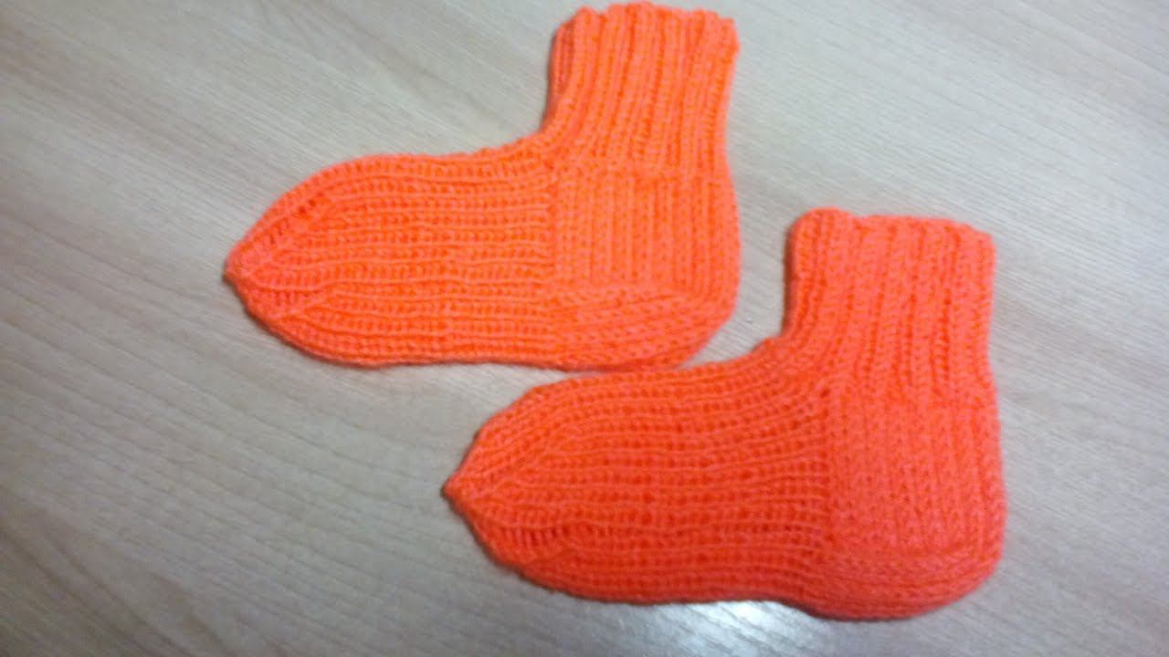 Носочки спицами. Мастер-класс. С толстой пяткой. смотреть онлайн