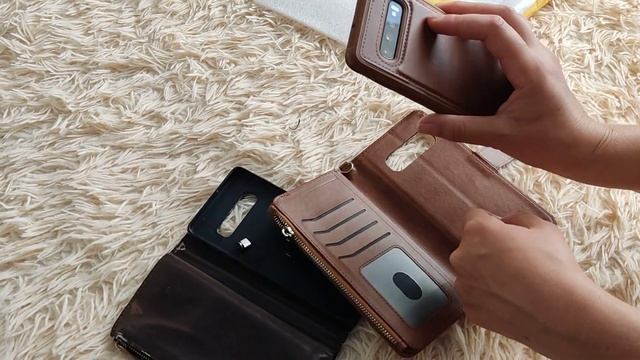 Магнитный чехол книжка на сотовый телефон Samsung Galaxy S10+ смотреть онлайн