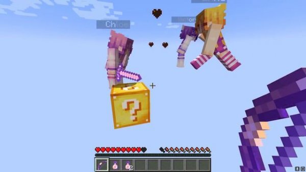 LOCKED on ONE LUCKY BLOCK With MY CRAZY FAN GIRLS... (Minecraft)