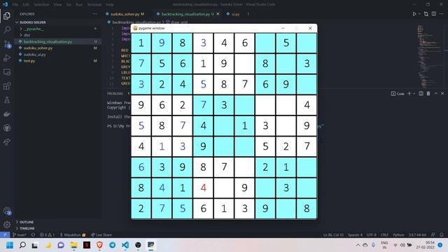 I made (very bad) Sudoku BackTracking Visualization смотреть онлайн