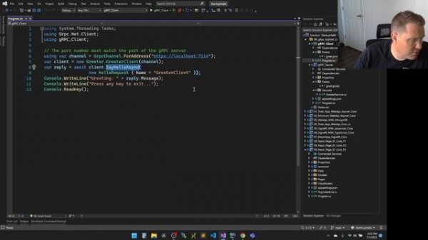 C# dotnet gRPC client and server in ASP.NET Core 6 - Client-Server sample application