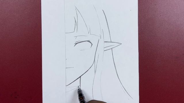 Easy anime drawing | how to draw anime elf half face step-by-step смотреть онлайн