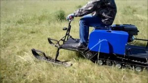 Мотобуксировщик Лидер-3 с реверсом (и с лыжным модулем), летний тест