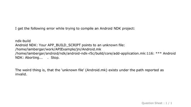 Android : Your APP_BUILD_SCRIPT points to an unknown file using Android ndk-build смотреть онлайн