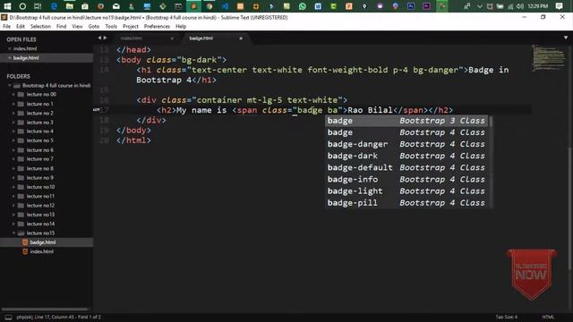 Bootstrap 4 Tutorial in Hindi Part 22: Badges in Bootstrap 4 in Hindi/Urdu смотреть онлайн