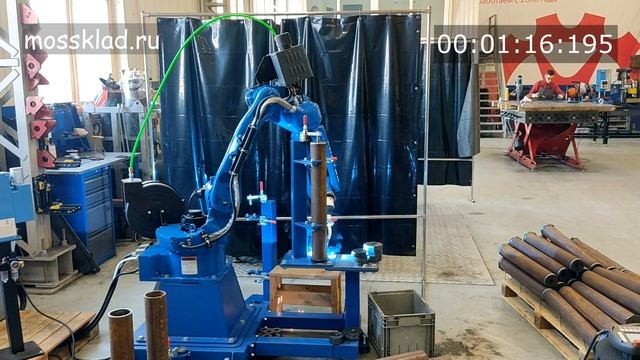 Сварочный робот - время сварки опор (без ускорения) смотреть онлайн