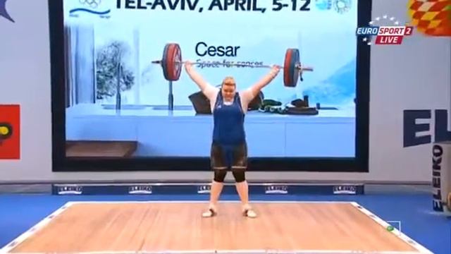 AANEI Andreea 2s 111 kg cat. +75 European Weightlifting Championship 2014 смотреть онлайн