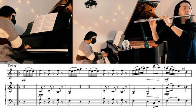 40Little Pieces Flute and Piano No.26 Menuet F.Schubert flute and piano (with score) смотреть онлайн