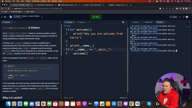 if __name__ == "__main__" in Python | Python Tutorial - Day #45 смотреть онлайн