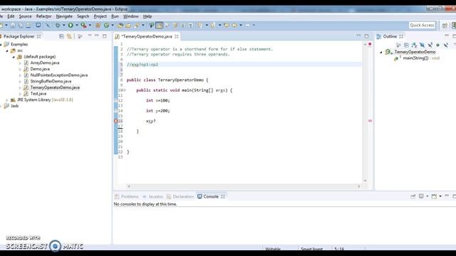 Write a java program to demonstrate ternary operator in java смотреть онлайн