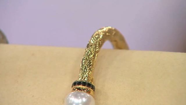 Honora Cultured Pearl 10.0mm & Black Spinel Woven Bronze Cuff with Leah Williams смотреть онлайн