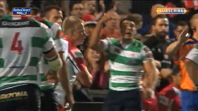 Luke Marshall bursts over for Try Ulster v Benetton Treviso 27th Sept 2013 смотреть онлайн