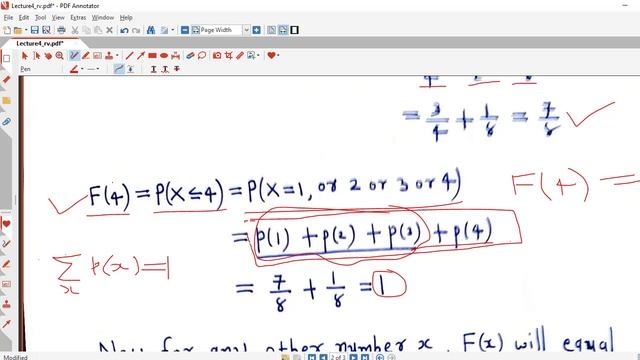 Lecture4/Random Variables/Cumulative Distribution Function(cdf) смотреть онлайн