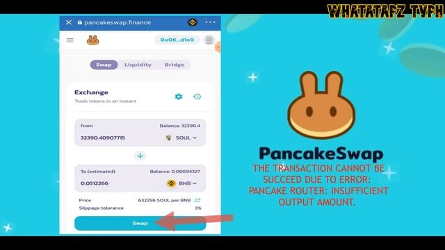 THE TRANSACTION CANNOT BE SUCCEED DUE TO ERROR: PANCAKE ROUTER: INSUFFICIENT OUTPUT AMOUNT. смотреть онлайн