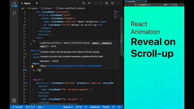 Scroll up Reveal animation with React and Framer Motion смотреть онлайн