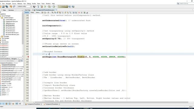Rounded Corners on Undecorated JFrame - NetBeans смотреть онлайн