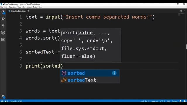 string sort words in python ? смотреть онлайн