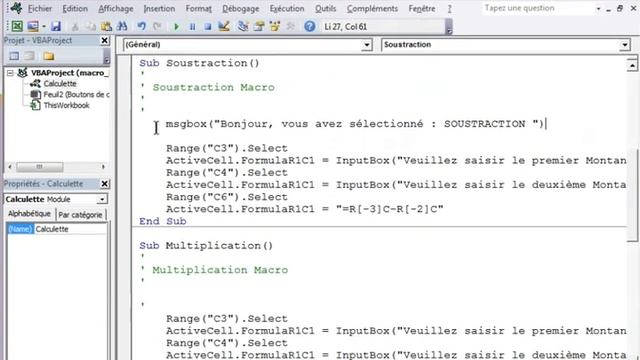 VBA - Excel 2010 - Fonction MsgBox - Macro interactive (2/3) смотреть онлайн