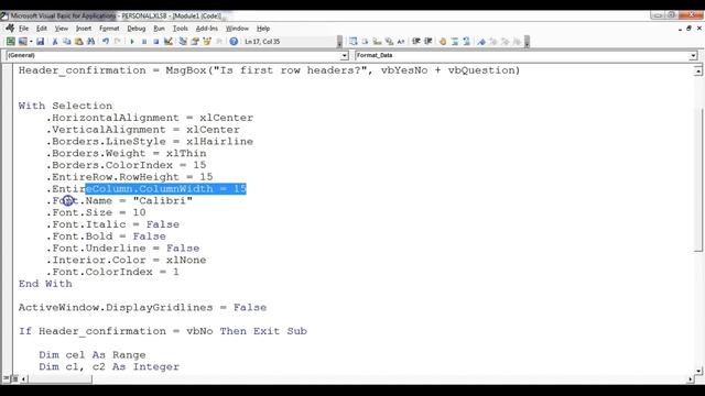 Quick Data Formatting by Personal Macro смотреть онлайн