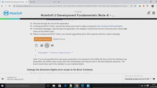 MuleSoft-WT 10-7: Review and integrate with APIkit error handlers смотреть онлайн