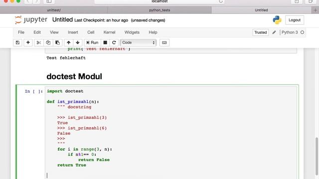 Python Tutorial: Code testen mit Doctest (deutsch) смотреть онлайн