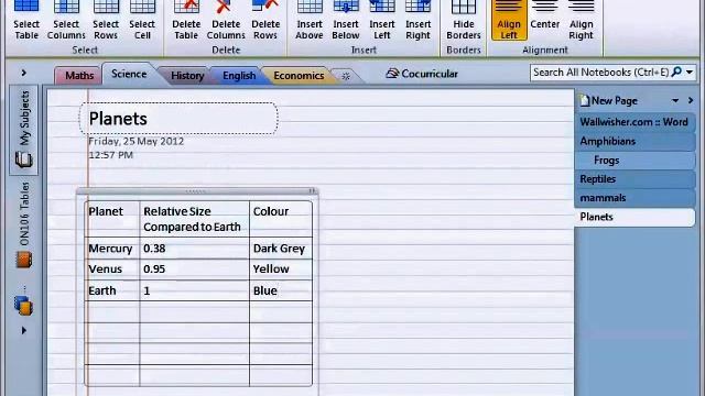 OneNote 2010 - Tables смотреть онлайн
