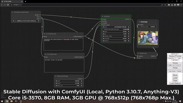 Stable Diffusion - ComfyUI - Low-End PC - Demo смотреть онлайн