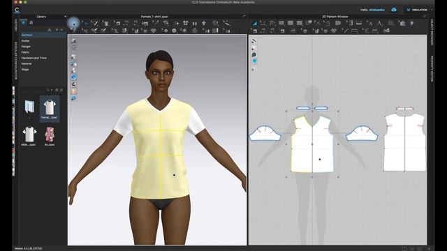 CLO 3D. Построение и моделирование футболки смотреть онлайн