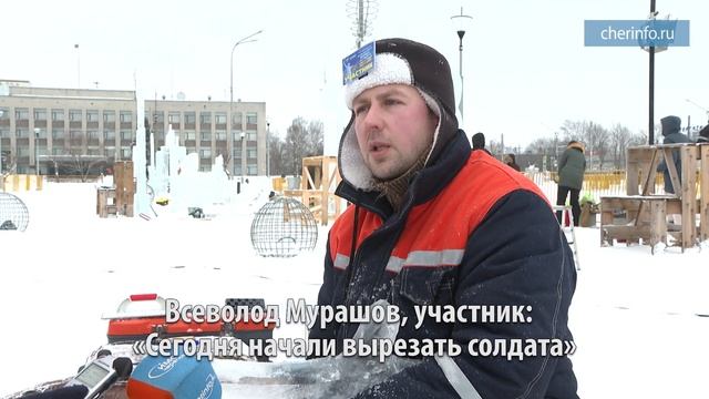 Ледяные скульптуры на площади Молодежи смотреть онлайн